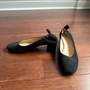 Everlane Italian Leather Day Heel - Black Suede